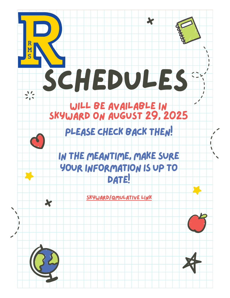 Information about schedules at the middle school