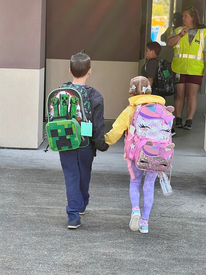 Two students walking