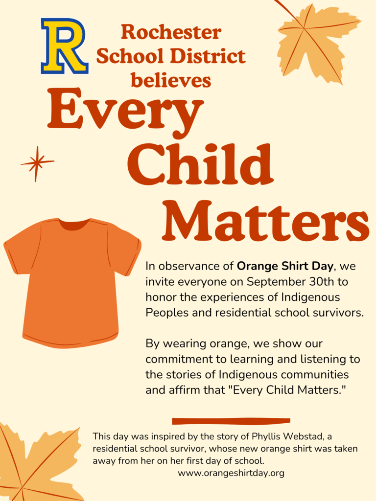 Every Child Matters "Orange Shirt Day" September 30