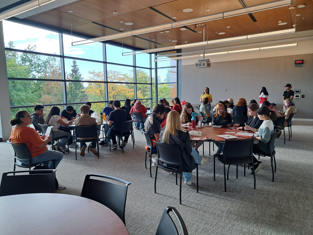 Students learning at desk