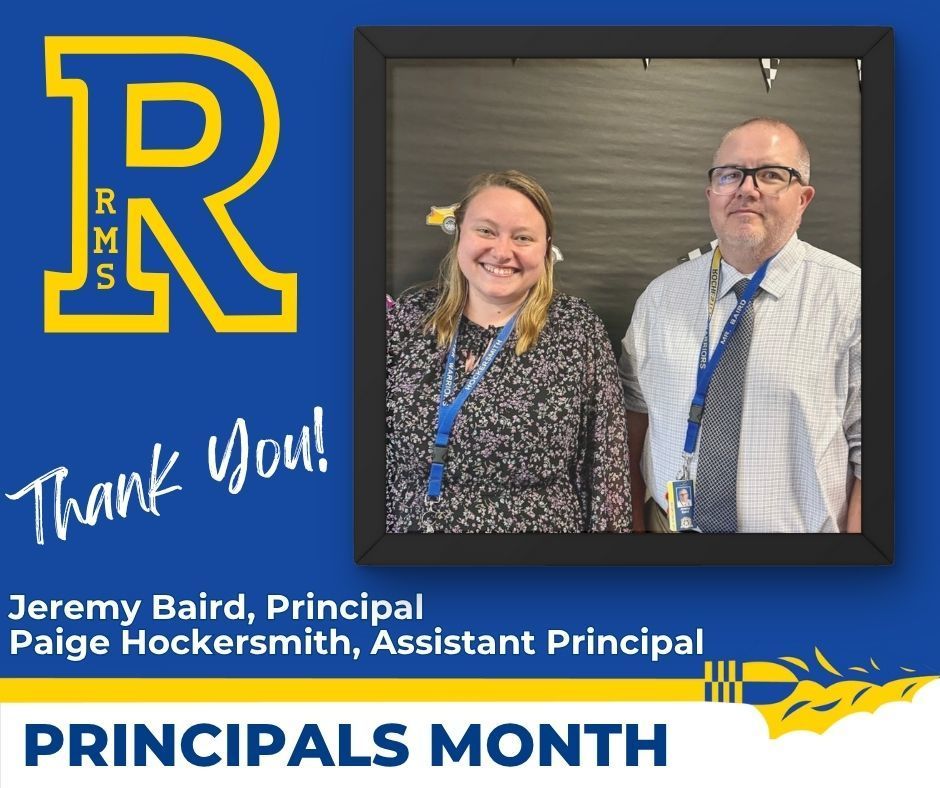 Jeremy Baird, Principal & Paige Hockersmith, Assistant Principal Principals Month