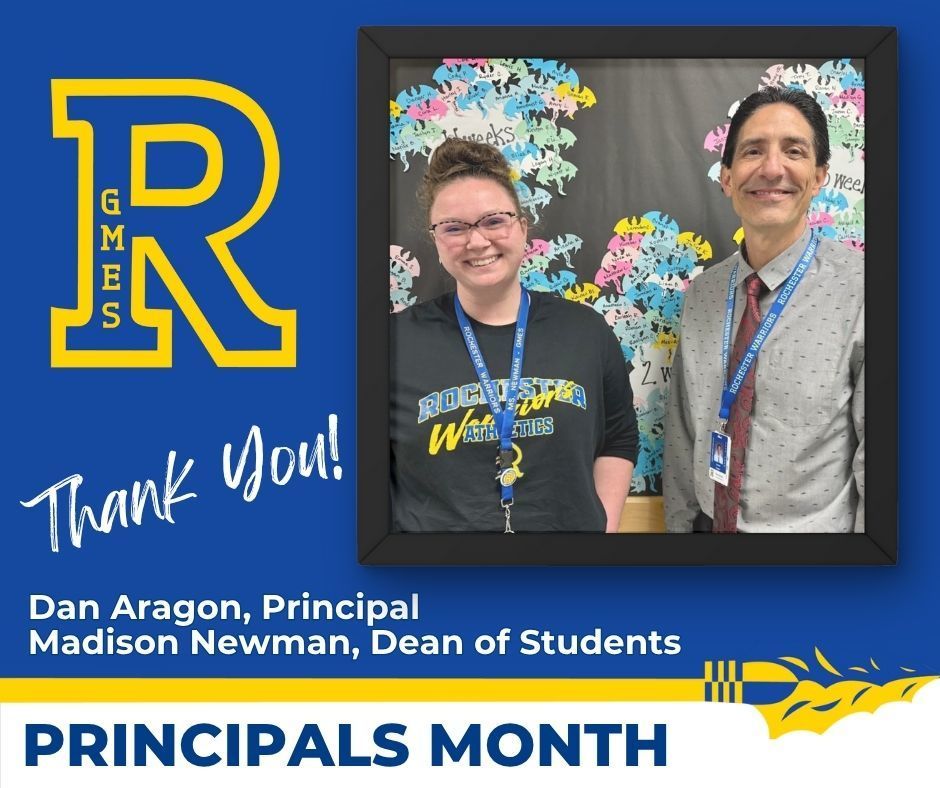 Thank you Dan Aragon, Principal & Madison Newman, Dean of Students Principals Month