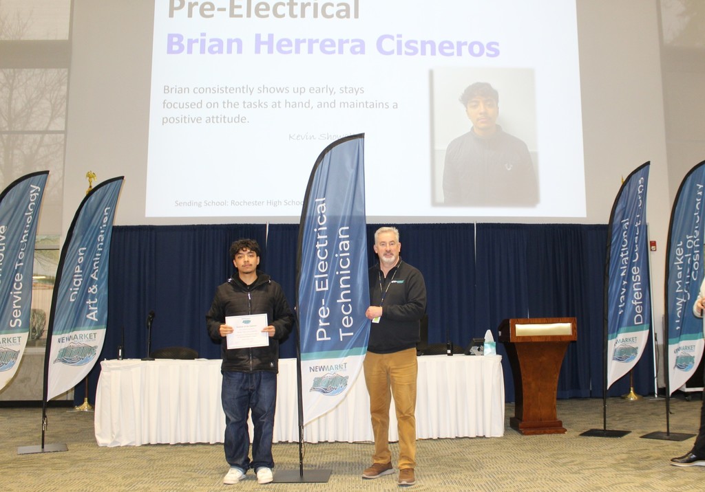 Student receiving an award