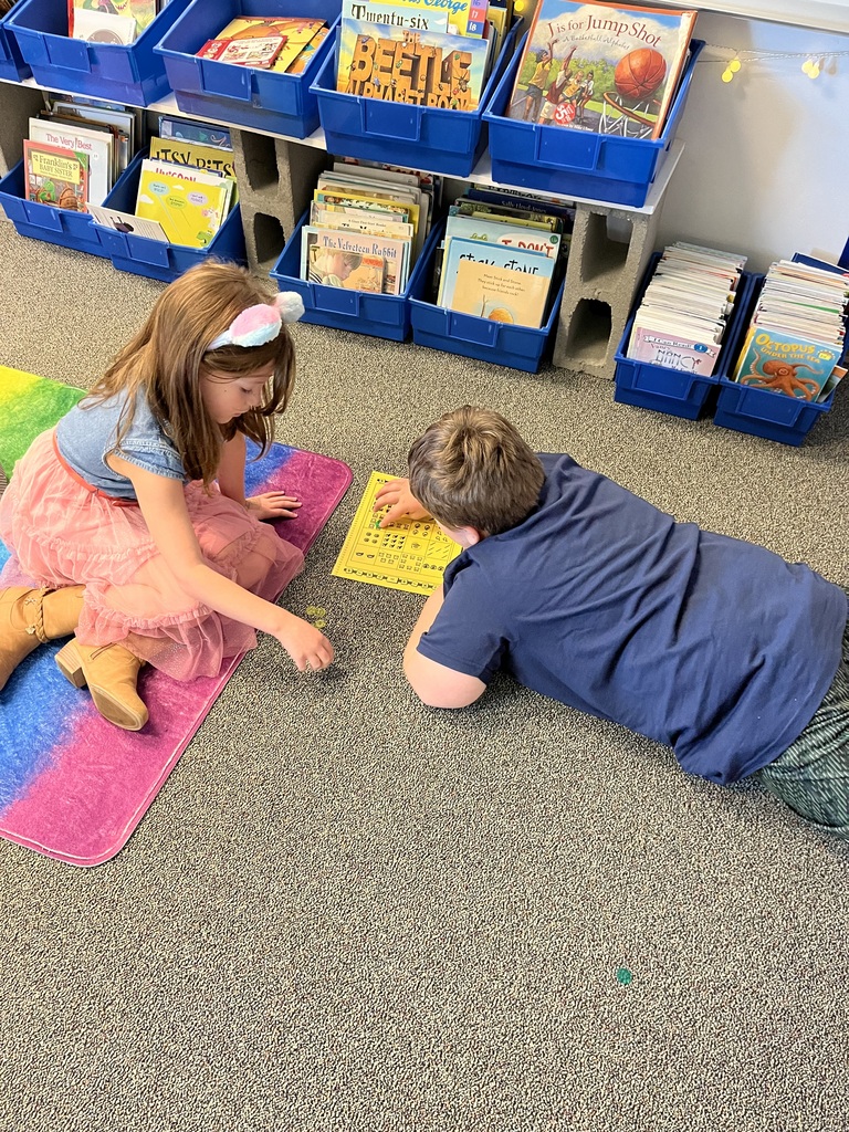 Student playing math games.