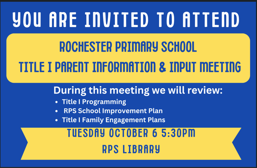 Title 1 Parent Meeting Poster