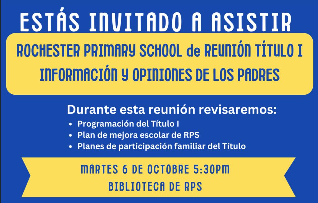 Title 1 Parent Meeting Poster