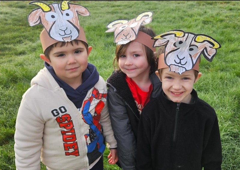 kids with goat headbands