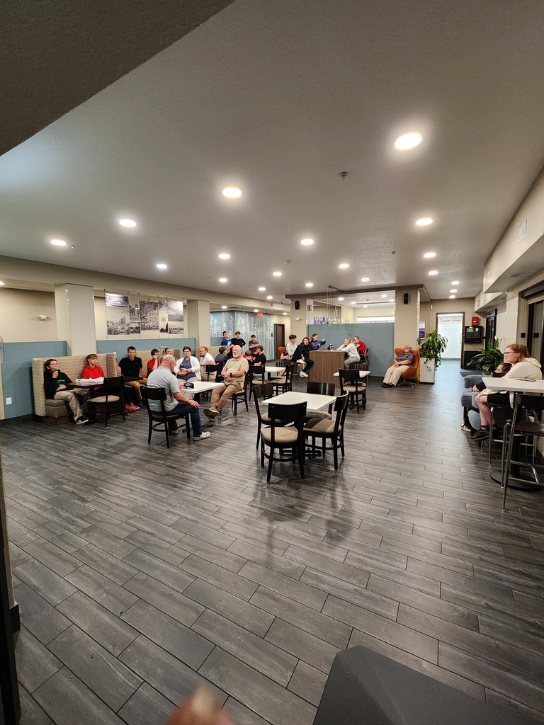 Rock County Christian School Choir having lunch together