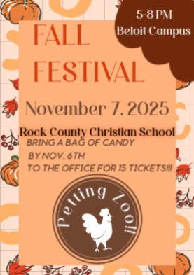Rock County Christian School Fall Festival 25 Flyer