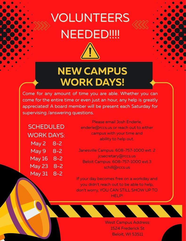 Rock County Christian Schools work day
