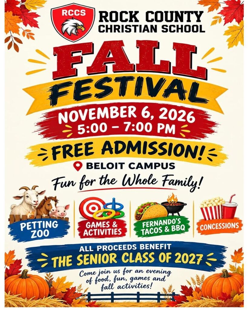flyer with fall colors announcing event for families