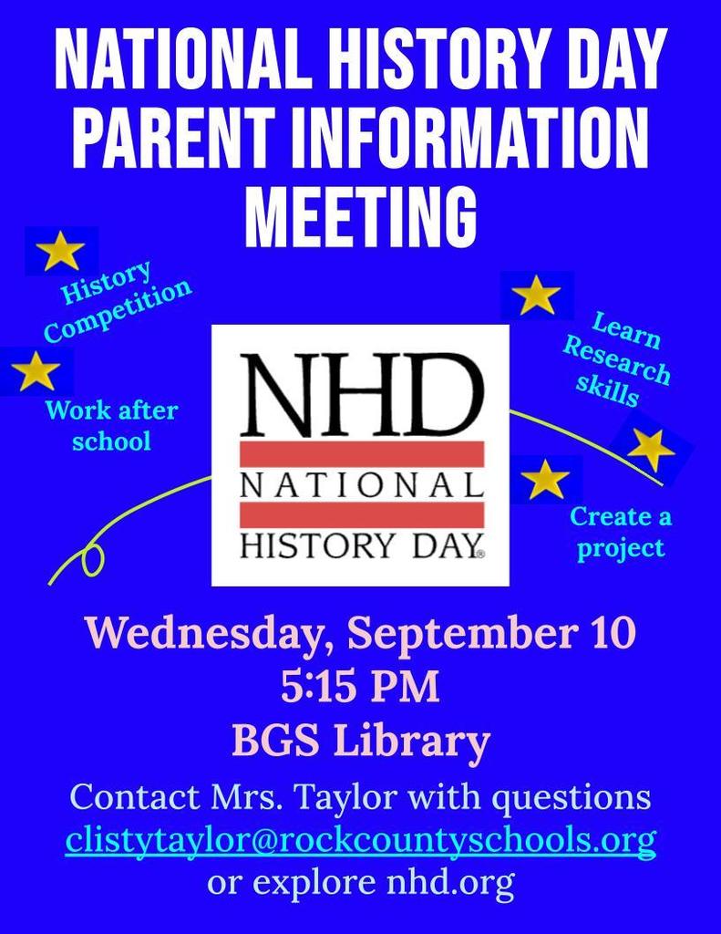 NHD Parent Meeting