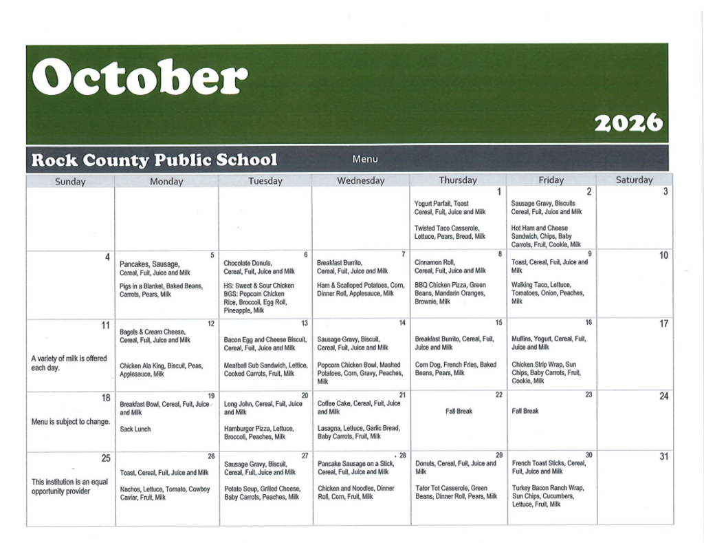 rc lunch menu