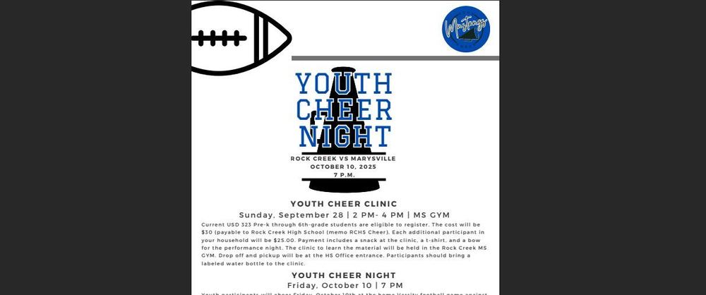 RCHS Youth Cheer Night Friday 10/10/2025 Update