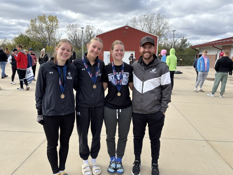 RC Lady Mustang Medalists with Coach Holliday.