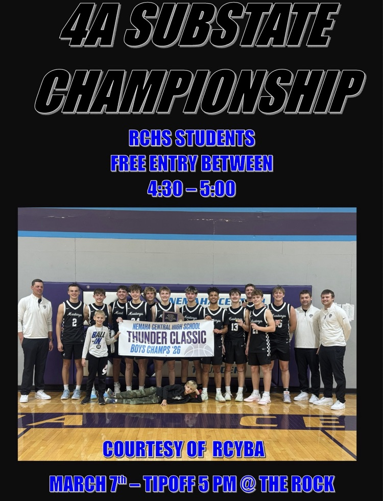 RCYBA will pay for HS student admission on Saturday March 7 between 4:30 to 5:00 pm