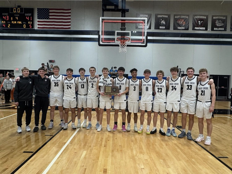 Rock Creek HS Boys Basketball team with the 4A Sub-State Championship Saturday 3/7.  Photo Credit Kelly Whaley