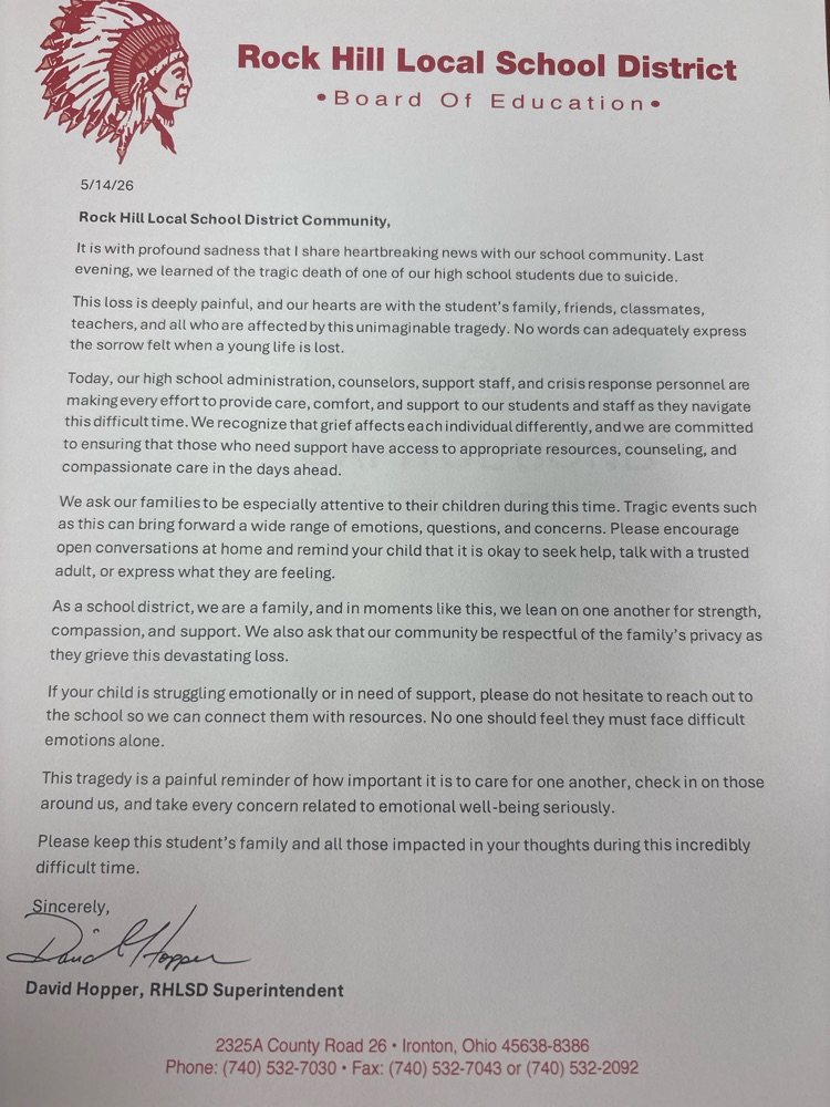 Tragedy Notice to Community