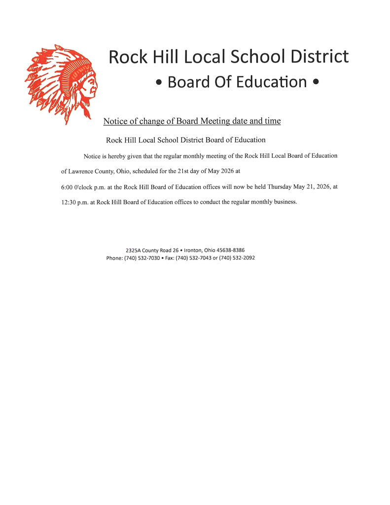Board Meeting Change