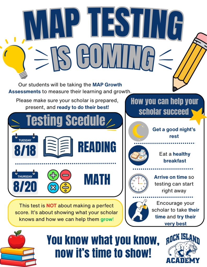 Details regarding MAP testing schedules and tips for parents.