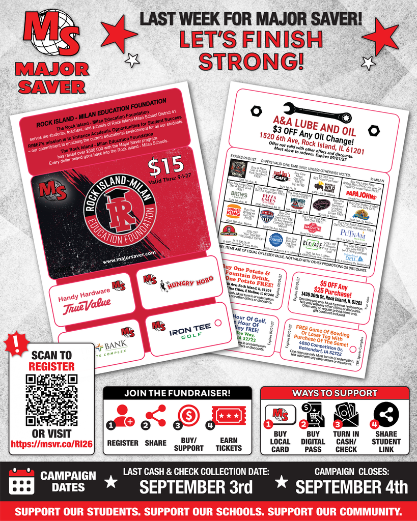 Major Saver, let's finish strong!!!