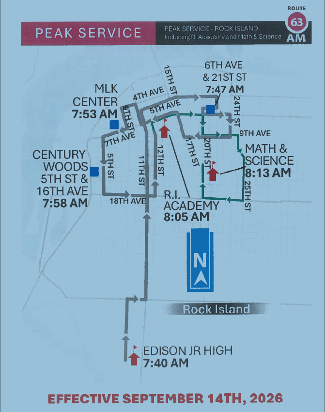 Metro bus #63 am schedule