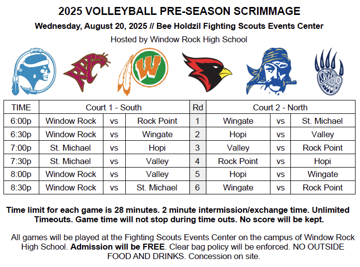 HS Volleyball Scrimmage Schedule at WRHS