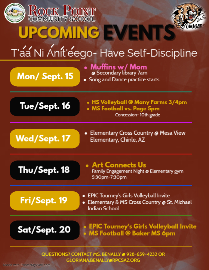 Upcoming events flyer