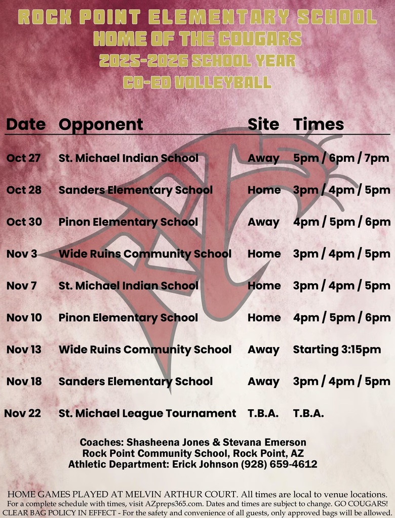 2025 EL Volleyball Schedule RPCS