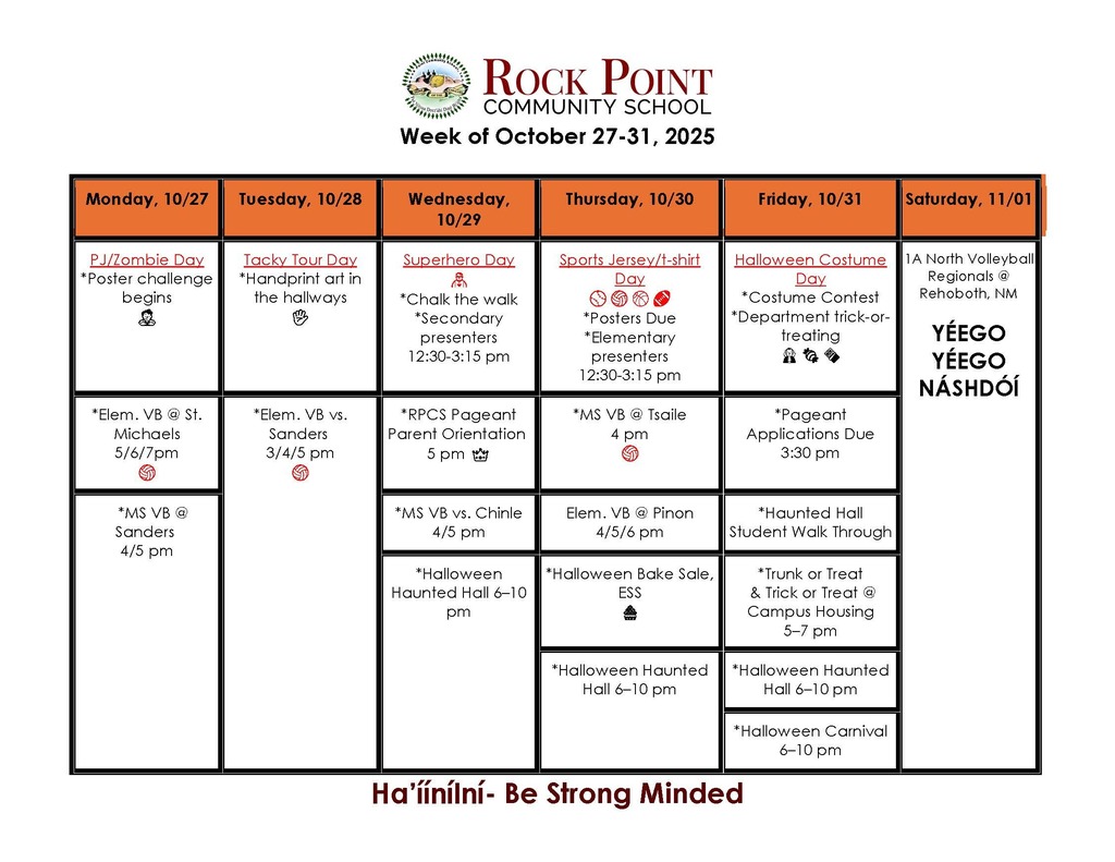 Upcoming events flyer
