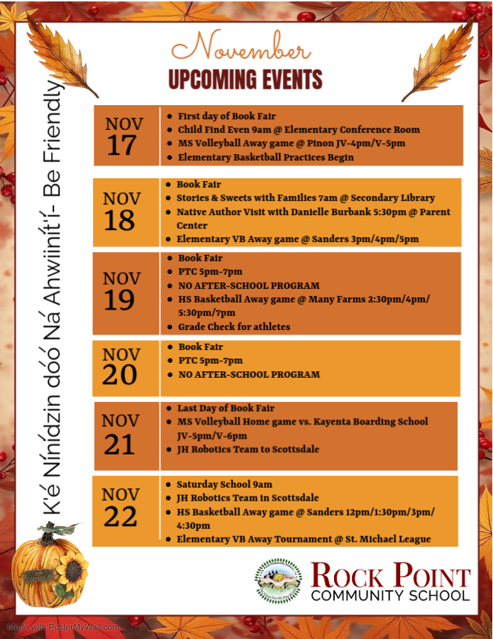 Upcoming events flyer