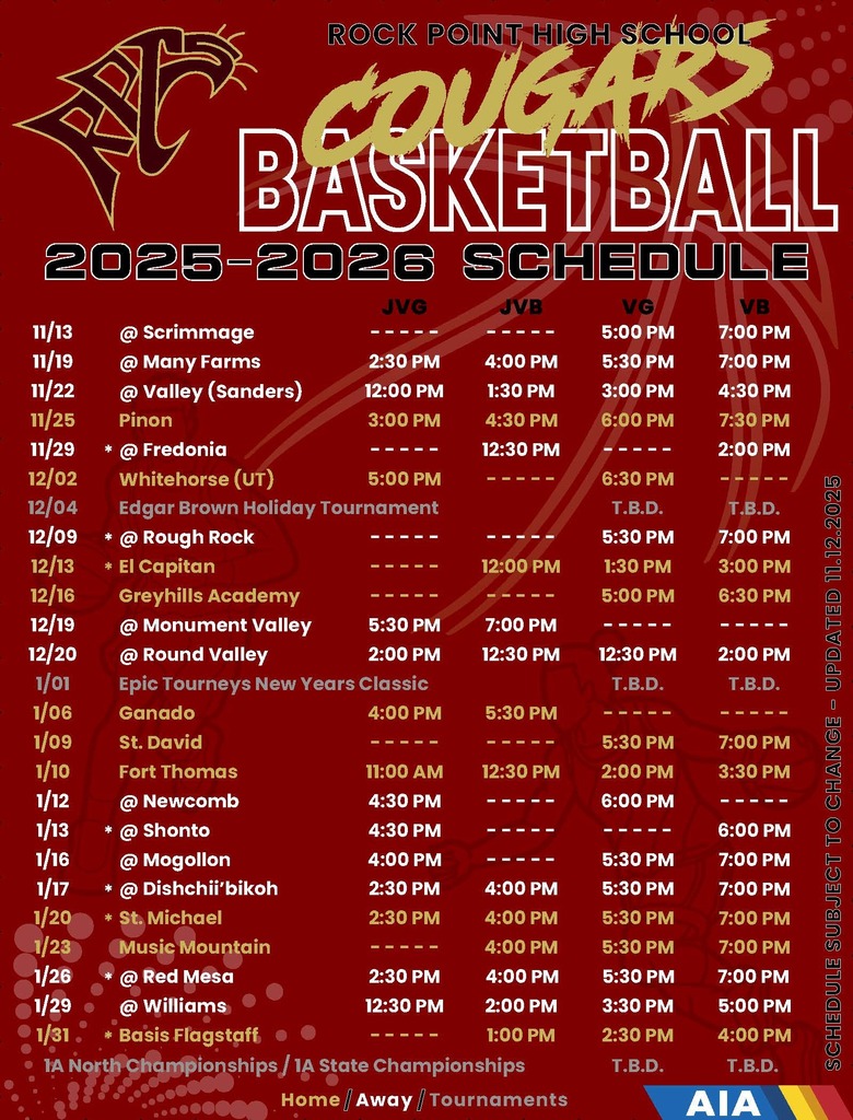 High School Basketball Schedule