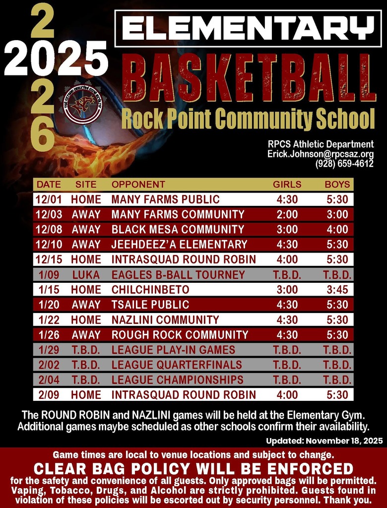 Elem basketball schedule