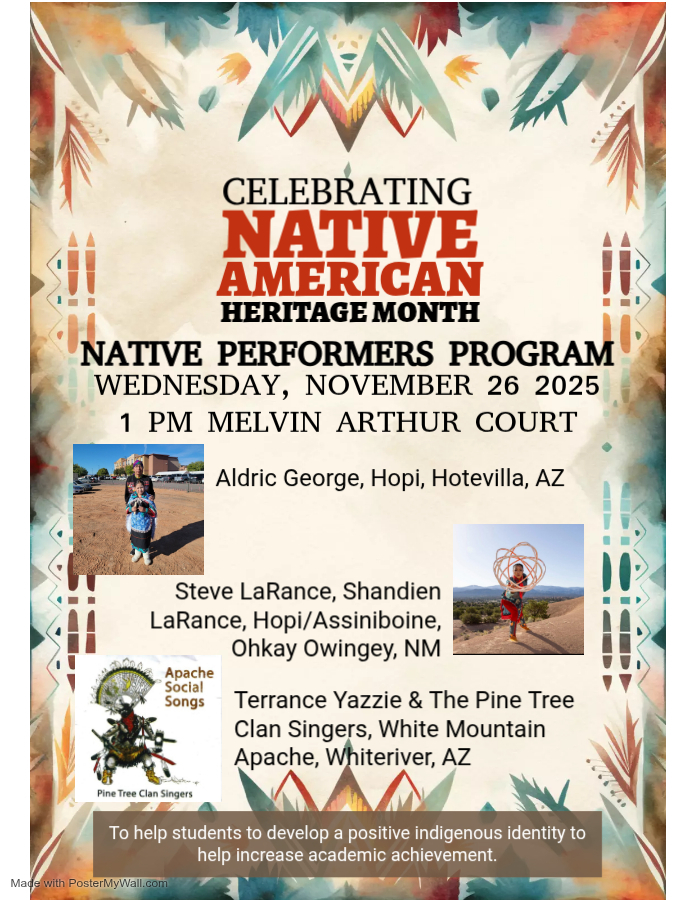 Flyer for Native American Heritage Month Program NOV 25 2025 1 pm