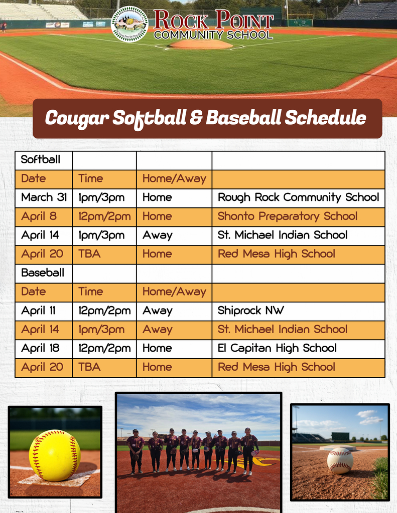 High School Softball and Baseball schedule