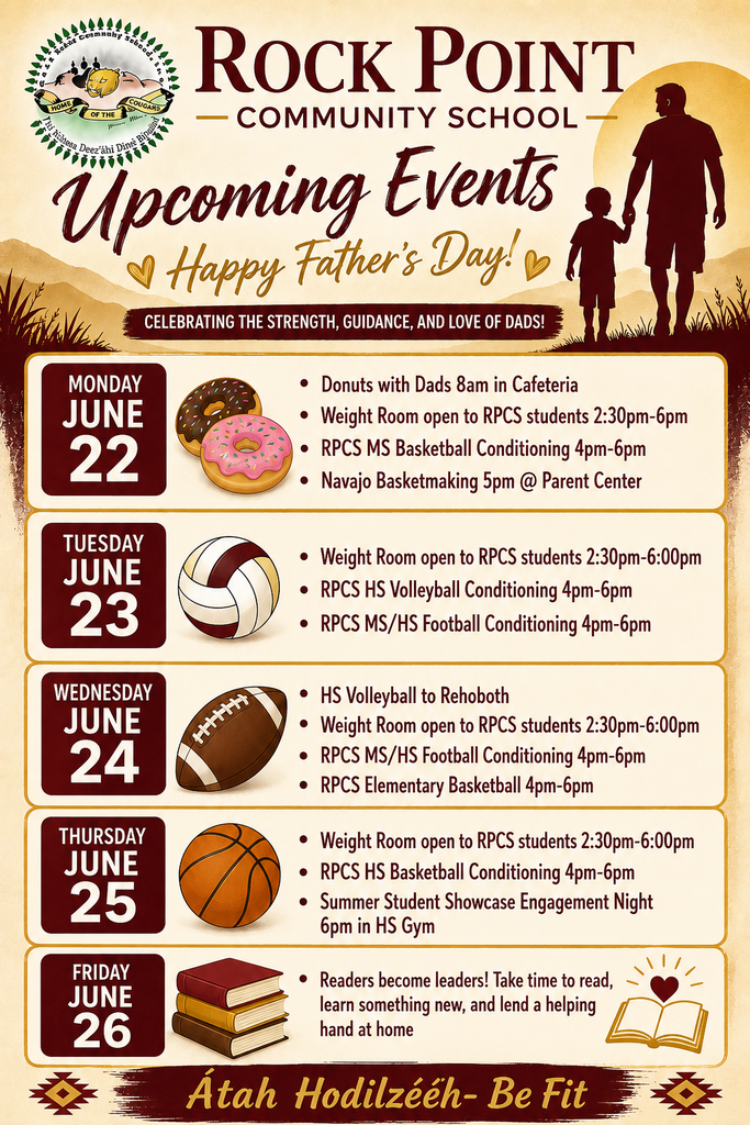 Flyer for upcoming June 22-26 School events