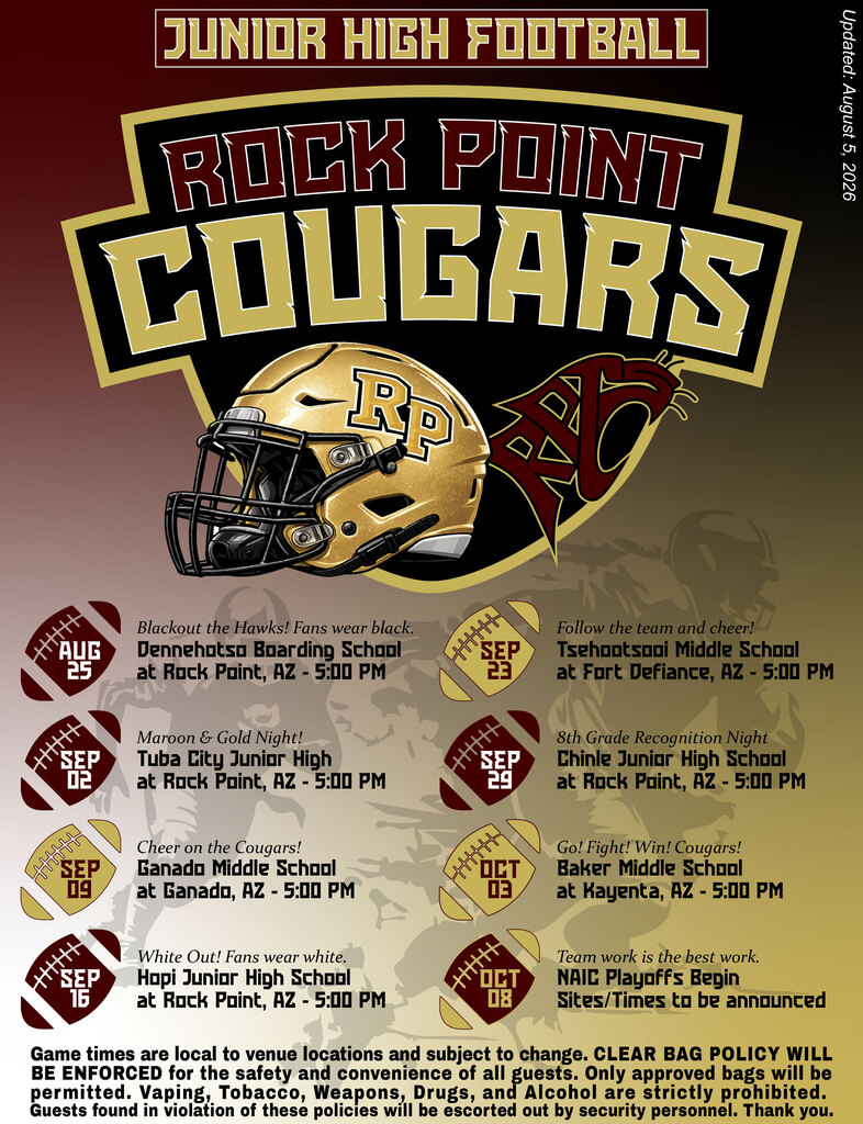 Junior High Football Schedule