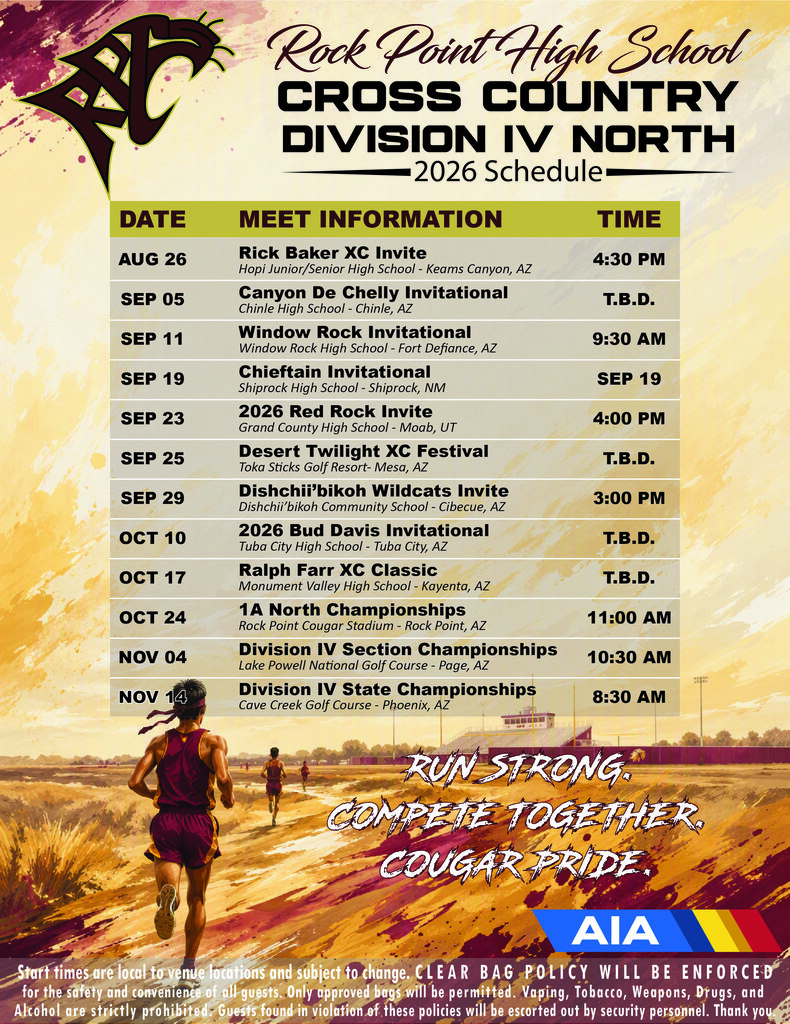 High School Cross Country Schedule