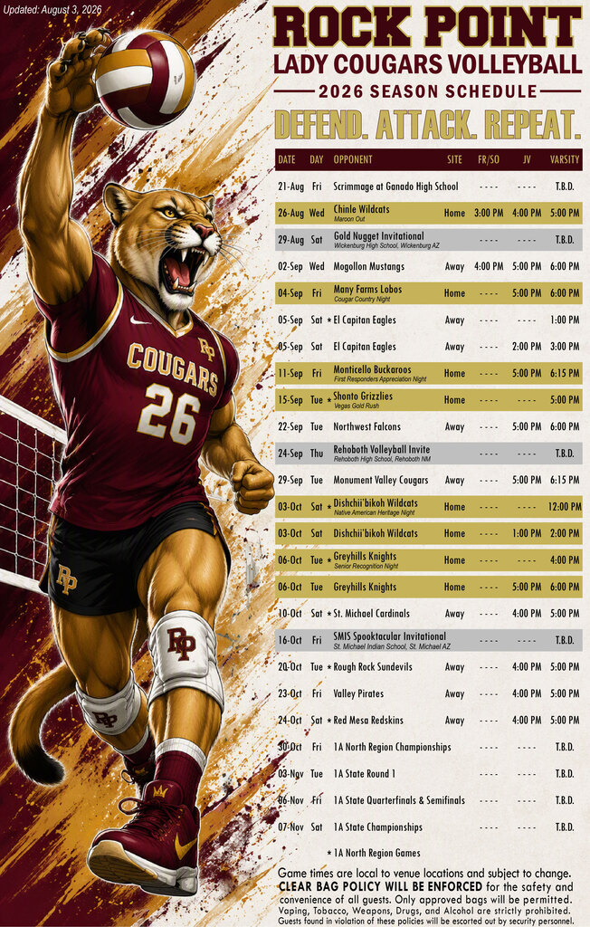 High School Volleyball Schedule