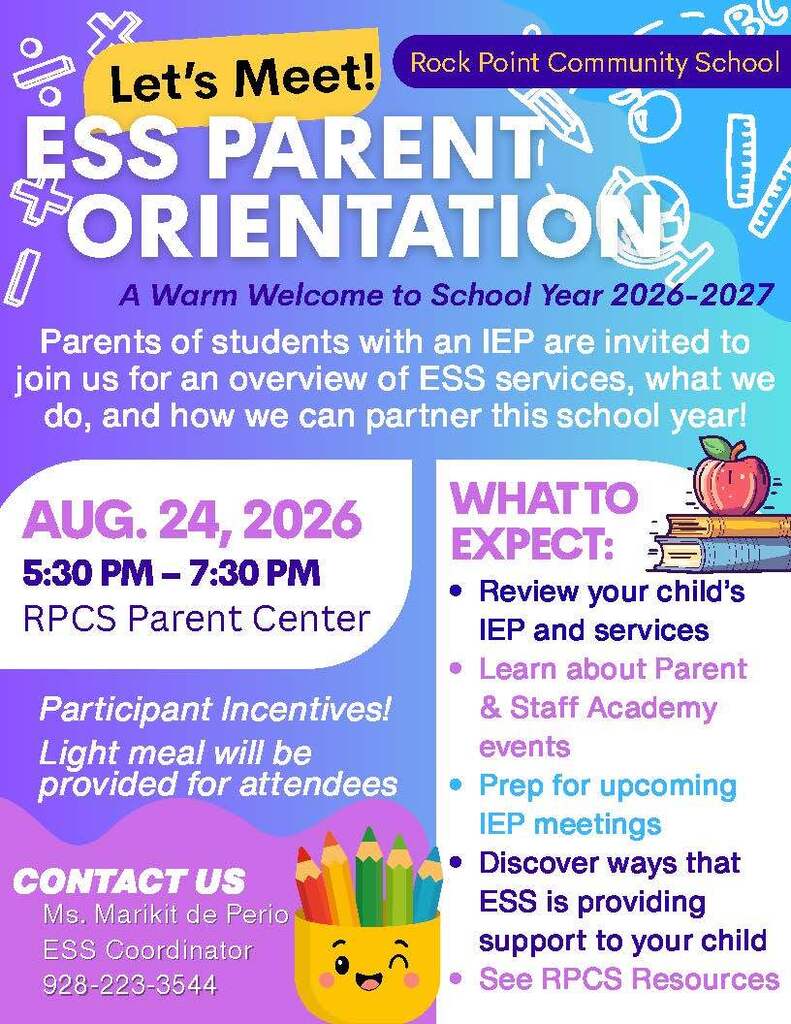 ESS Parent Orientation - August 24, 2026