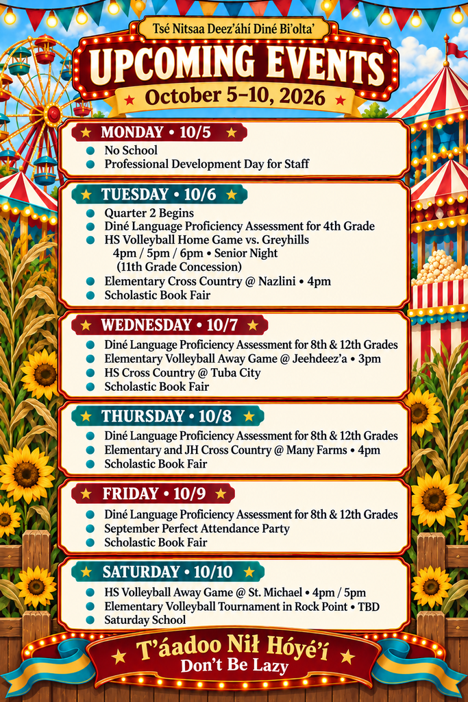 Upcoming week flyer