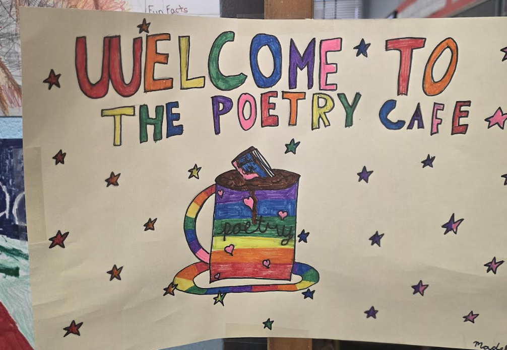 Welcome to the poetry cafe poster