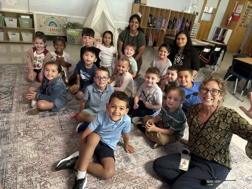 Kindergarten class on the carpet. 