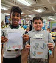 Science classes worked as monster scientists in the Monster Lab to create their own monster offspring using two different monster parents. 