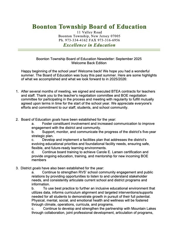BOE Newsletter