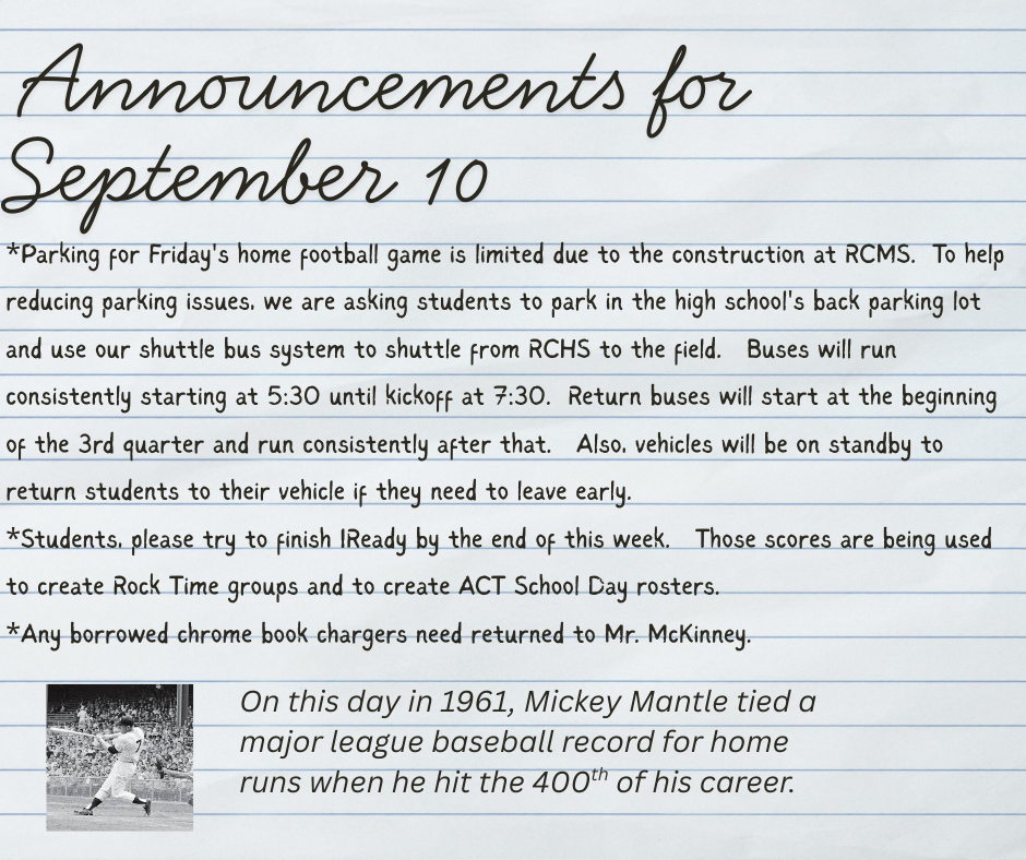 Announcements