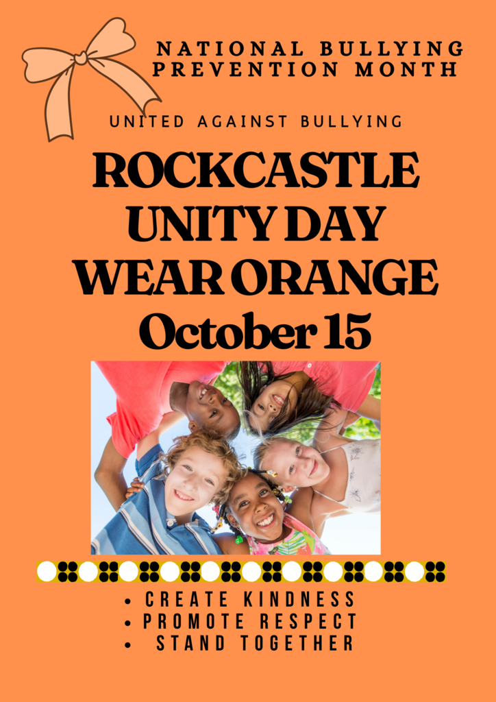 An announcement for Rockcastle Unity Day requesting everyone wear orange on October 15.