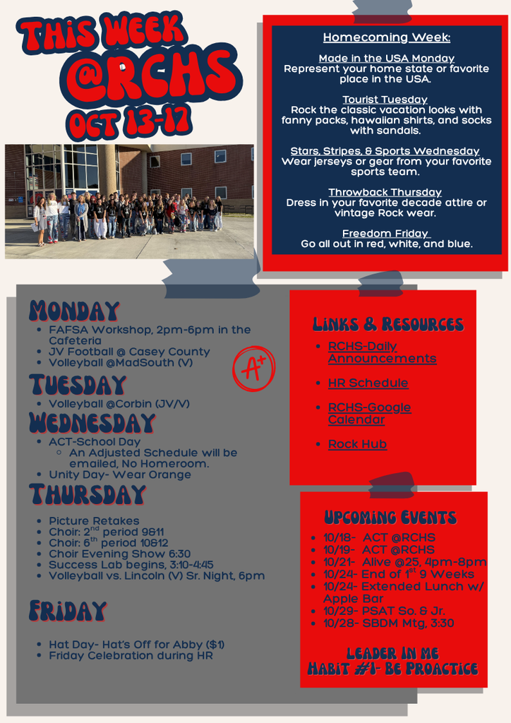 This week at RCHS
