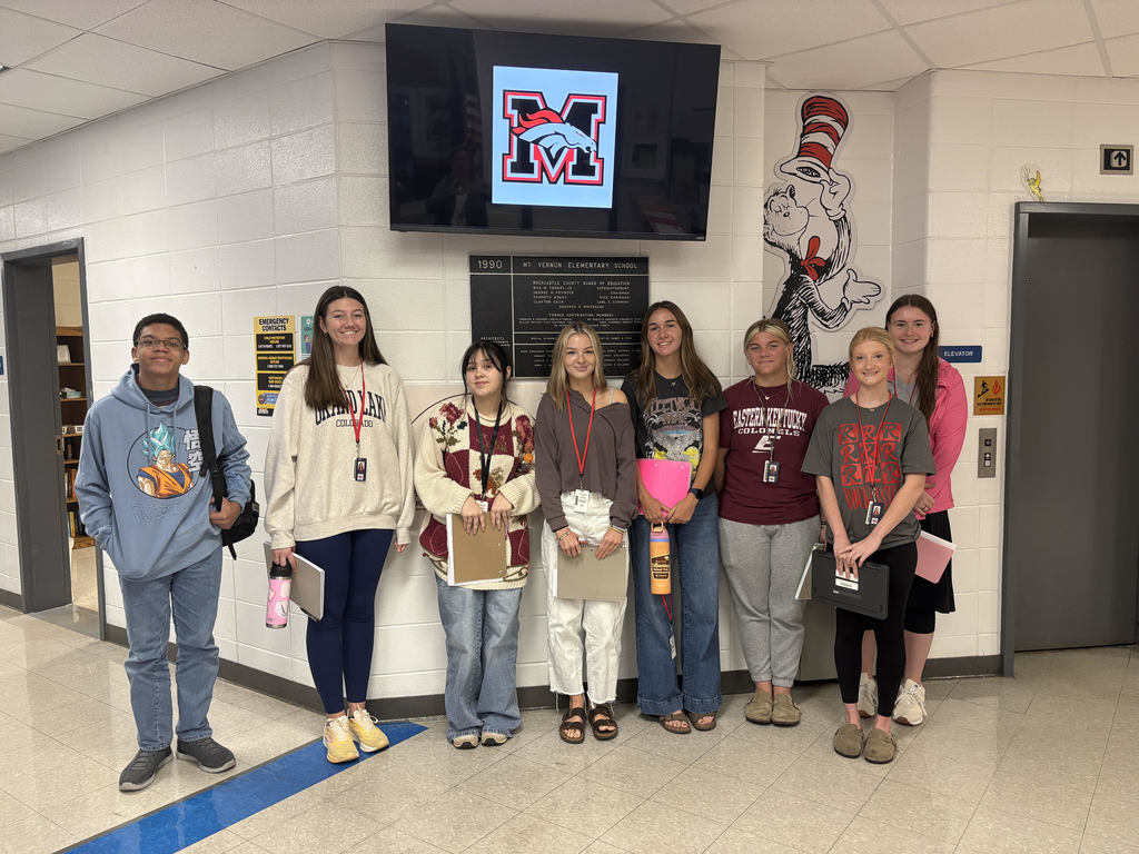 High school students stand a in a row at MVES. 
