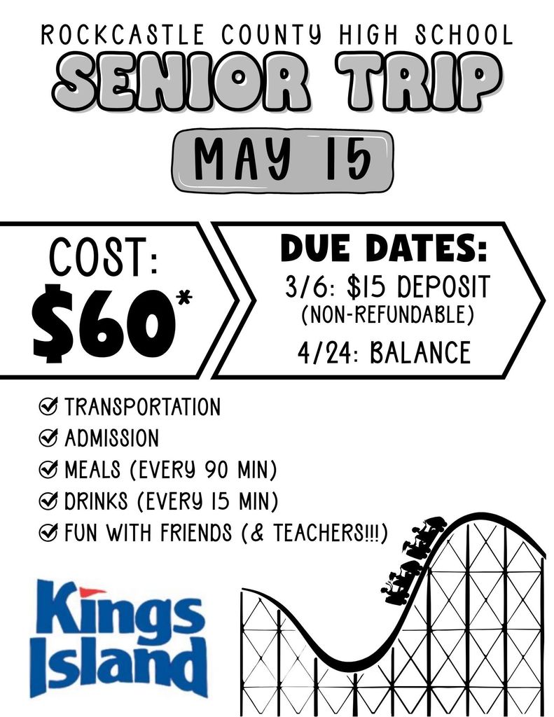 A flyer for the senior trip. 